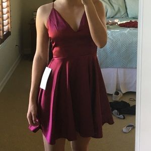 Prom Girl satin maroon dress